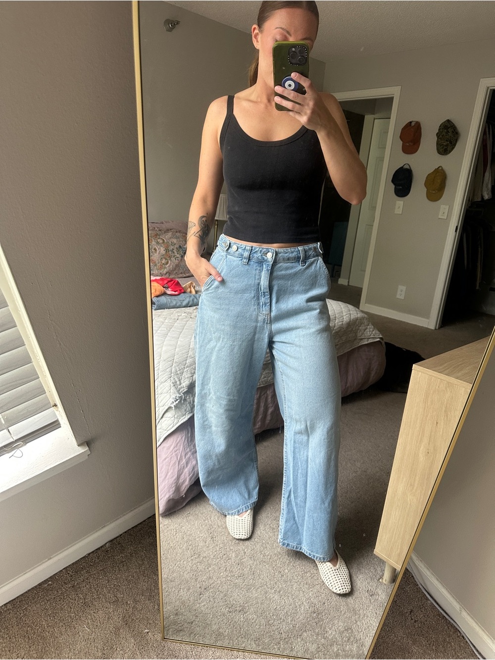 ASOS Light Blue Wide-Leg High-Rise Jeans